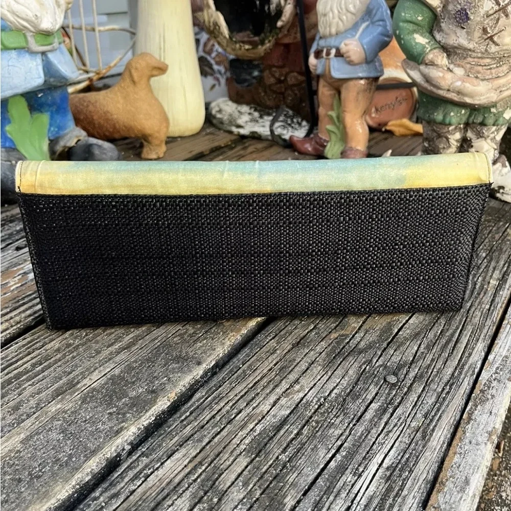 Bag By Triangle New York Clutch Scenic Black Purse Rectangle Vintage 70s 80s